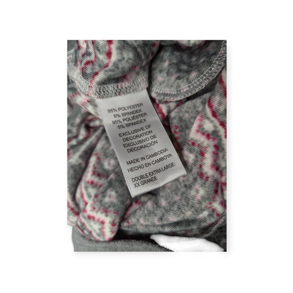 Nautica Winter Themed Red White Gray Women Fleece Pajamas 2 Piece Set Size XXL - Picture 6 of 16